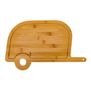 Camco 53089 "Life is Better at the Campsite" Bamboo Cutting Board - Retro RV Design - 53089