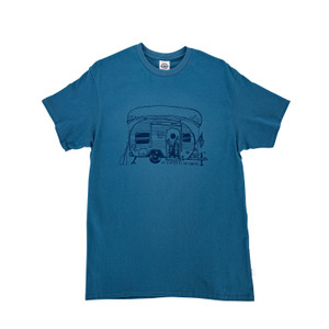 Camco 53282 T-Shirt - Small, Blue Trailer Print Life Is Better - 53282