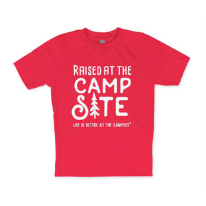 Camco 53404 LIBATC T-Shirt - Raised at the Campsite (Red), Youth X-Large - 53404
