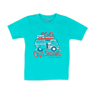 Camco 53408 LIBATC T-Shirt - Go Outsiding (Tahiti Blue), Youth Large - 53408