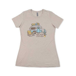 Camco 53426 LIBATC T-Shirt - Camp More (Sand), Women's Medium - 53426