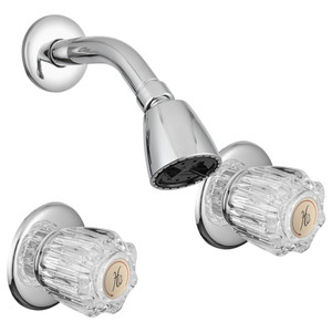 Dura Faucet DF-SA640A-CP RV Shower Faucet Knobs and Shower Head with Arm - Chrome Polished - DF-SA640A-CP Dura Faucet DF-SA640A-CP RV Shower Faucet Knobs and Shower Head with Arm - Chrome Polished - DF-SA640A-CP