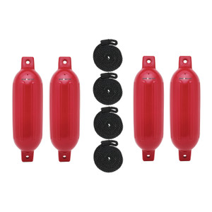 Extreme Max 3006.7527 BoatTector Inflatable Fender Value 4-Pack - 4.5" x 16", Red - 3006.7527