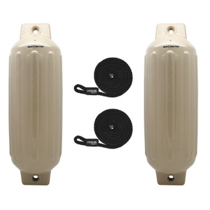 Extreme Max 3006.7566 BoatTector Inflatable Fender Value 2-Pack - 8.5" x 27", Sand - 3006.7566