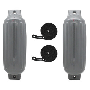 Extreme Max 3006.7575 BoatTector Inflatable Fender Value 2-Pack - 8.5" x 27", Gray - 3006.7575