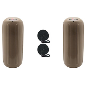 Extreme Max 3006.7465.2 BoatTector HTM Inflatable Fender Value 2-Pack - 6.5" x 15", Sand - 3006.7465.2