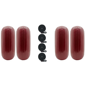 Extreme Max 3006.7724.4 BoatTector HTM Inflatable Fender Value 4-Pack - 6.5" x 15", Cranberry - 3006.7724.4