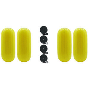Extreme Max 3006.7733.4 BoatTector HTM Inflatable Fender Value 4-Pack - 8.5" x 20", Neon Yellow - 3006.7733.4