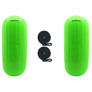 Extreme Max 3006.7736.2 BoatTector HTM Inflatable Fender Value 2-Pack - 8.5" x 20", Neon Green - 3006.7736.2