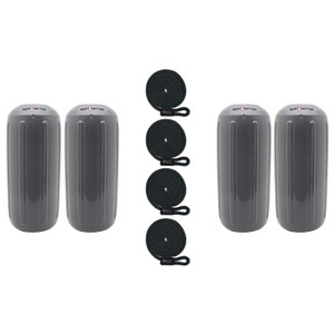 Extreme Max 3006.8512.4 BoatTector HTM Inflatable Fender Value 4-Pack - 10" x 27", Gray - 3006.8512.4