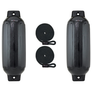 Extreme Max 3006.8532.2 BoatTector Inflatable Fender Value 2-Pack - 10" x 30", Black - 3006.8532.2