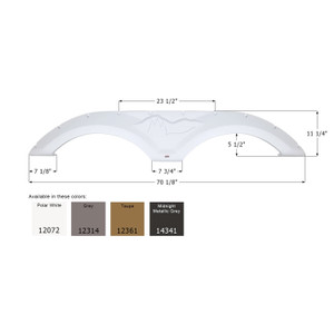 Icon 12072 Tandem Axle Fender Skirt FS2072 for Forest River Wildcat 5th Wheel Travel Trailer - Polar White - 12072