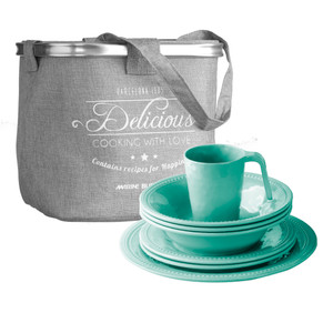Marine Business 38144 Harmony Acqua Tableware Set and Basket - 25-Piece - 38144 Marine Business 38144 Harmony Acqua Tableware Set and Basket - 25-Piece - 38144