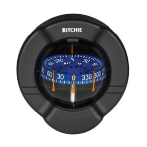 Ritchie Navagation SR-2-1 Venture Bulkhead Mount Compass - CombiDial, Black with Blue Dial - SR-2-1 Ritchie Navagation SR-2-1 Venture Bulkhead Mount Compass - CombiDial, Black with Blue Dial - SR-2-1