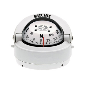 Ritchie Navigation S-53W Explorer Compass - Surface Mount, White with White Dial - S-53W Ritchie Navigation S-53W Explorer Compass - Surface Mount, White with White Dial - S-53W
