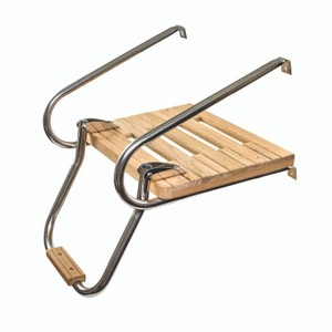 Whitecap 60903 Teak Swim Platform w/Ladder for Boats with Inboard/Outboard Motors - 60903