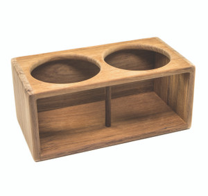 Whitecap 62612 Teak Two Insulted Drink Rack - 62612