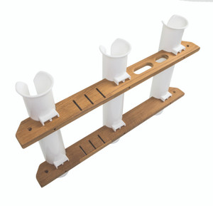 Whitecap 63449 Teak Three-Tube Tournament Rod Storage Rack - 63449 Whitecap 63449 Teak Three-Tube Tournament Rod Storage Rack - 63449