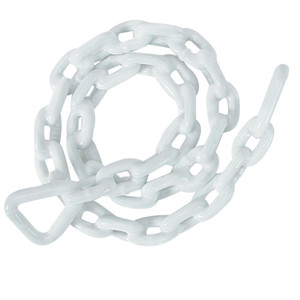 Whitecap S-1582C White Vinyl Coated Galvanized Steel Anchor Chain - 1/4" Stock x 4' Length - S-1582C