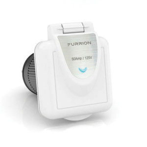 Furrion 2021123658 Square Shore Power Inlet with Powersmart LED - White, 50A, 125V - 2021123658 Furrion 2021123658 Square Shore Power Inlet with Powersmart LED - White, 50A, 125V - 2021123658