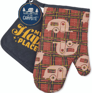 Camco RV - Oven Mitt/pot Holder Set Plaid - 53123 Camco RV - Oven Mitt/pot Holder Set Plaid - 53123