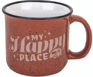 Camco RV - Mug Red My Happy Place 14oz - 53472 Camco RV - Mug Red My Happy Place 14oz - 53472