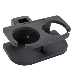 Extreme Max 3005.5695 Adjustable 2-drink Mug Cup & Can Holder For Horizontal And Vertical Square Pontoon Rails - Black - 3005.5695