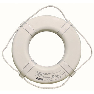 Jim-buoy Gw-24 G-series Life Ring With Web Straps - 24", White - GW-24 Jim-buoy Gw-24 G-series Life Ring With Web Straps - 24", White - GW-24