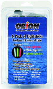 Orion 506 Lightsticks - 6-pack (two Each Green, Red, White) - 506