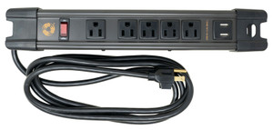 Southwire 5127 All-metal Heavy-duty Magnetic Power Strip With 2.4 Usb, 5 Outlets, 8' Cord - 5127