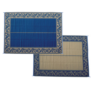 Ming's Mark Ra3 Stylish Camping Reversible Classical Patio Mat - 9' X 12', Blue/beige - RA3 Ming's Mark Ra3 Stylish Camping Reversible Classical Patio Mat - 9' X 12', Blue/beige - RA3