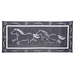 Ming's Mark Gh8111 Reversible Galloping Horses Mat - 8' X 11', Black/white - GH8111 Ming's Mark Gh8111 Reversible Galloping Horses Mat - 8' X 11', Black/white - GH8111
