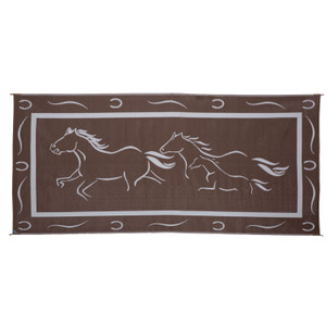 Ming's Mark Gh8117 Stylish Camping Reversible Galloping Horses Patio Mat - 8' X 11', Brown/white - GH8117 Ming's Mark Gh8117 Stylish Camping Reversible Galloping Horses Patio Mat - 8' X 11', Brown/white - GH8117