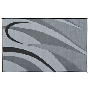 Ming's Mark Ga1 Stylish Camping Reversible Graphic Patio Mat - 8' X 12', Black/silver - GA1