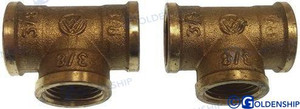Recmar - T Brass H/h/h 3/8" 2 (gs30180)