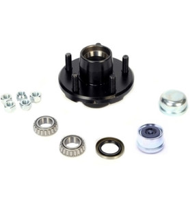 Redneck Trailer Supplies - Boxed Hub Kit, Gvh34822545 L44643 Bearings, Seal, Cap, Nuts, 5 1/2" Diameter Hub Flange, Painted, Bt8 1" Spindle, 1000lb Capacity, Fits Dexter 2200lb Axles (106216)