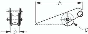 Sea Dog Marine - Bow Roller 1-3/4x9 W/release Pin (328057) Sea Dog Marine - Bow Roller 1-3/4x9 W/release Pin (328057)