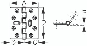 Sea Dog Marine - Butt Hinge 4-3/4x6 Top Pin (205236c1)