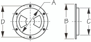 Sea Dog Marine - Deck Plate/clear Center 6" (337161-1) Sea Dog Marine - Deck Plate/clear Center 6" (337161-1)