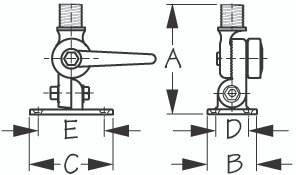 Sea Dog Marine - Die Cast Zinc Adjustment Antenna Base (329300-1)