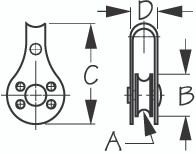 Sea Dog Marine - Pulley With Plastic Shv - 1/4 (092100-1)
