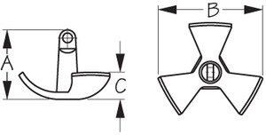 Sea Dog Marine - River Anchor Black Vinyl  8 Pound (314268)