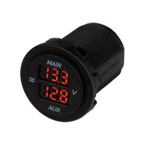 Sea Dog Marine - Round Voltage Meter Dual 10vdc (421616-1) Sea Dog Marine - Round Voltage Meter Dual 10vdc (421616-1)