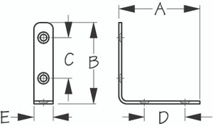 Sea Dog Marine - Stainless Steel Angle Bracket 3" (221315-1)