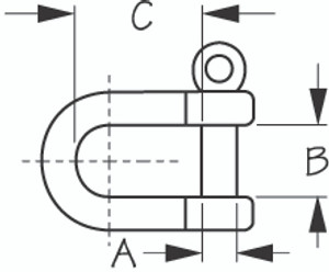 Sea Dog Marine - Stainless Steel Cast 316 D Shackle - 5/8" (147016) Sea Dog Marine - Stainless Steel Cast 316 D Shackle - 5/8" (147016)