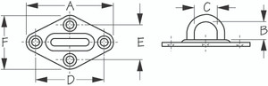 Sea Dog Marine - Stainless Steel Diamond Eye Plate - 2-5/16" (089601-1)