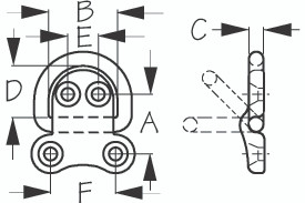 Sea Dog Marine - Stainless Steel Fldng D-ring Large (4 Hole) (048625-1)