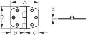 Sea Dog Marine - Stainless Steel Heavy Duty Hinge 3"x3" (201801-1)