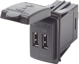 Blue Sea - 12/24vdc Dual Usb 4.8a Swmnt - 1039-BSS Blue Sea - 12/24vdc Dual Usb 4.8a Swmnt - 1039-BSS