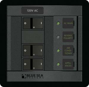 Blue Sea - Panel 360 120vac 2pos W/main Fr - 1214-BSS Blue Sea - Panel 360 120vac 2pos W/main Fr - 1214-BSS